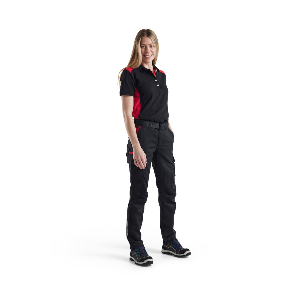 Blaklader 3390 Black/Red Women's Polo Shirt