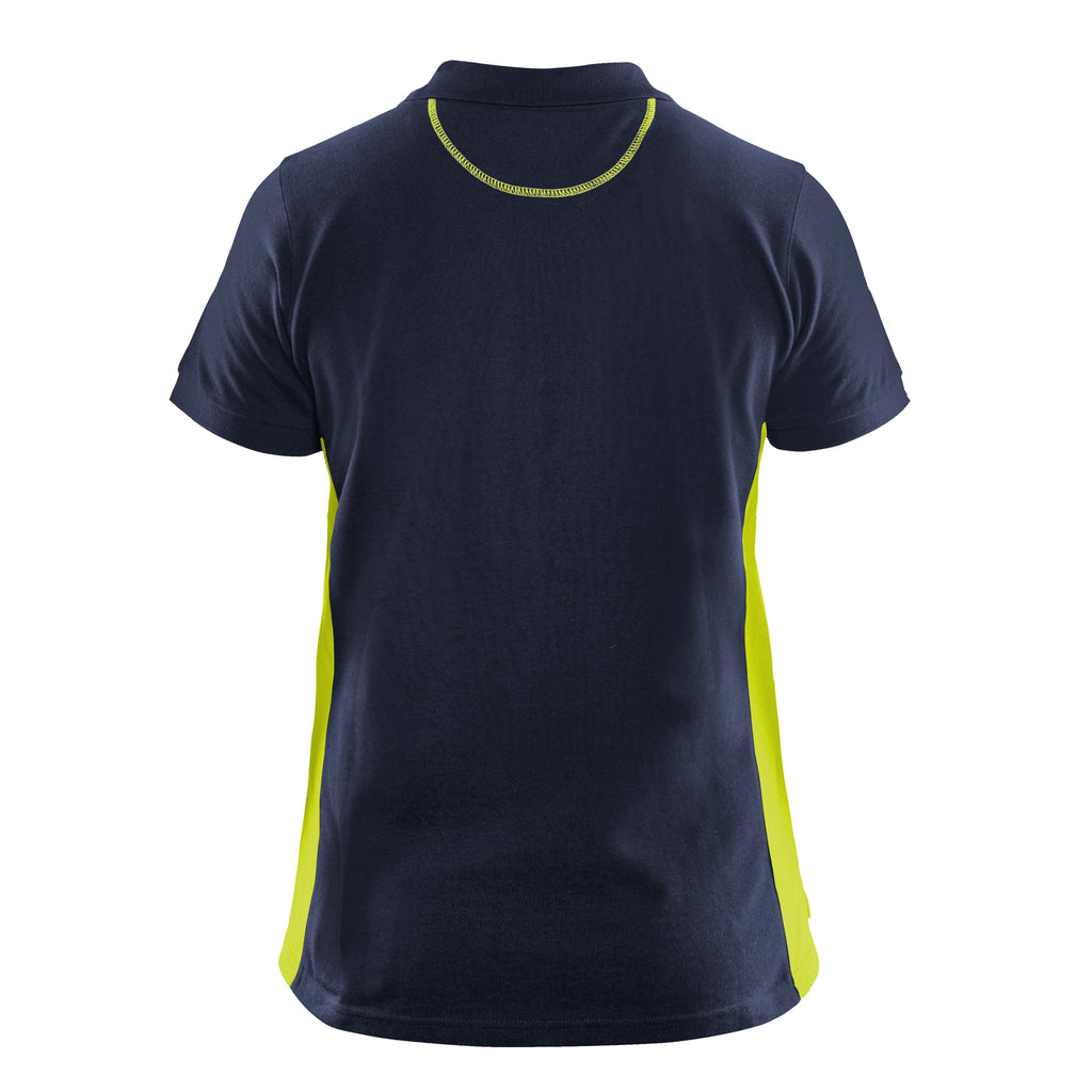 Blaklader 3390 Dark Navy Blue/Hi-Vis Yellow Women's Polo Shirt