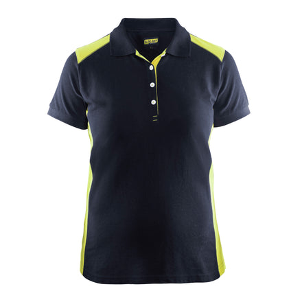 Blaklader 3390 Dark Navy Blue/Hi-Vis Yellow Women's Polo Shirt