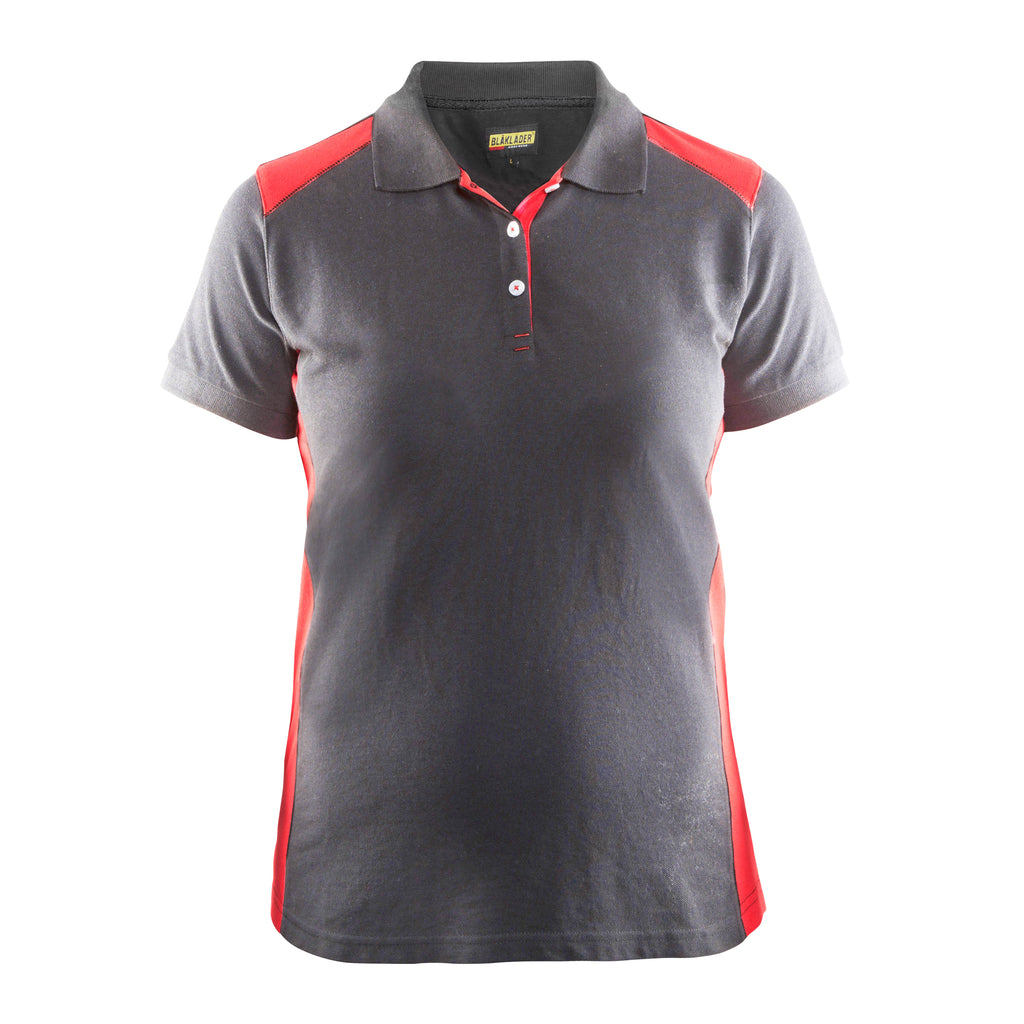 Blaklader 3390 Grey/Red Women's Polo Shirt