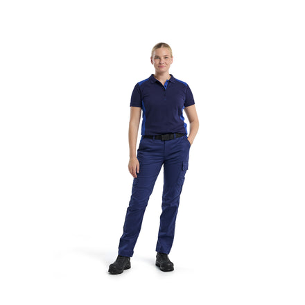 Blaklader 3390 Navy Blue/Cornflower Blue Women's Polo Shirt