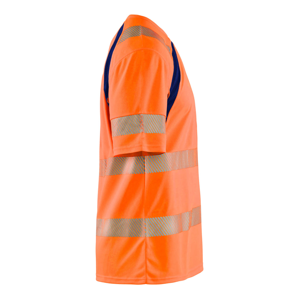 Blaklader 3397 Hi Vis Uv Protected T Shirt Hi Vis Orange Navy Blue Right