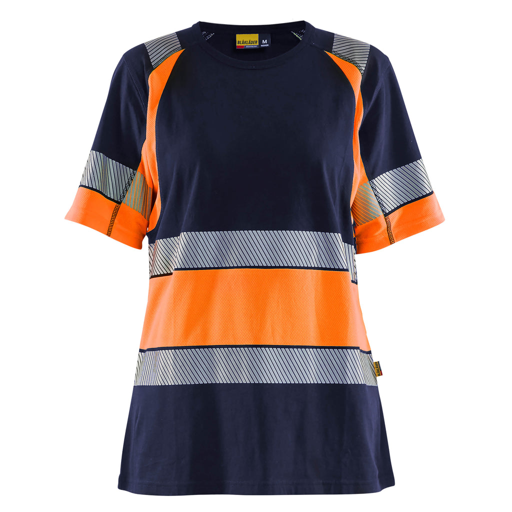 Blaklader 3410 Women’S Hi Vis T Shirt Blue Hi Vis Orange Main