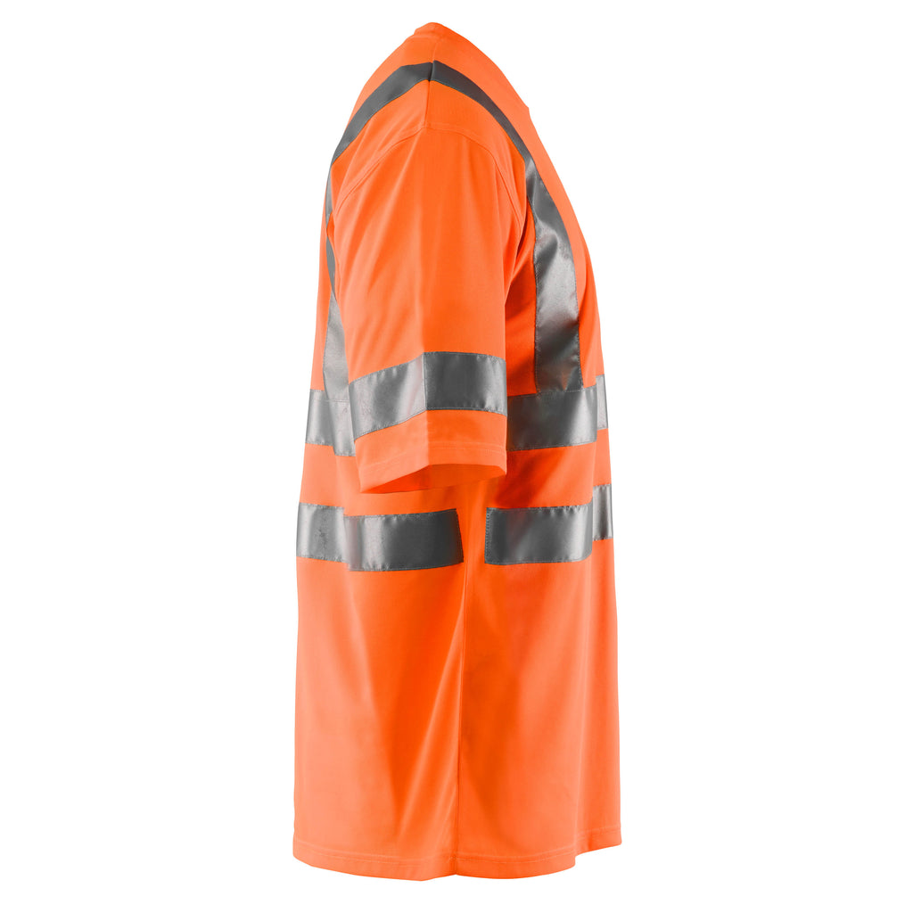 Blaklader 3413 Hi Vis T Shirt Hi Vis Orange Navy Blue Right