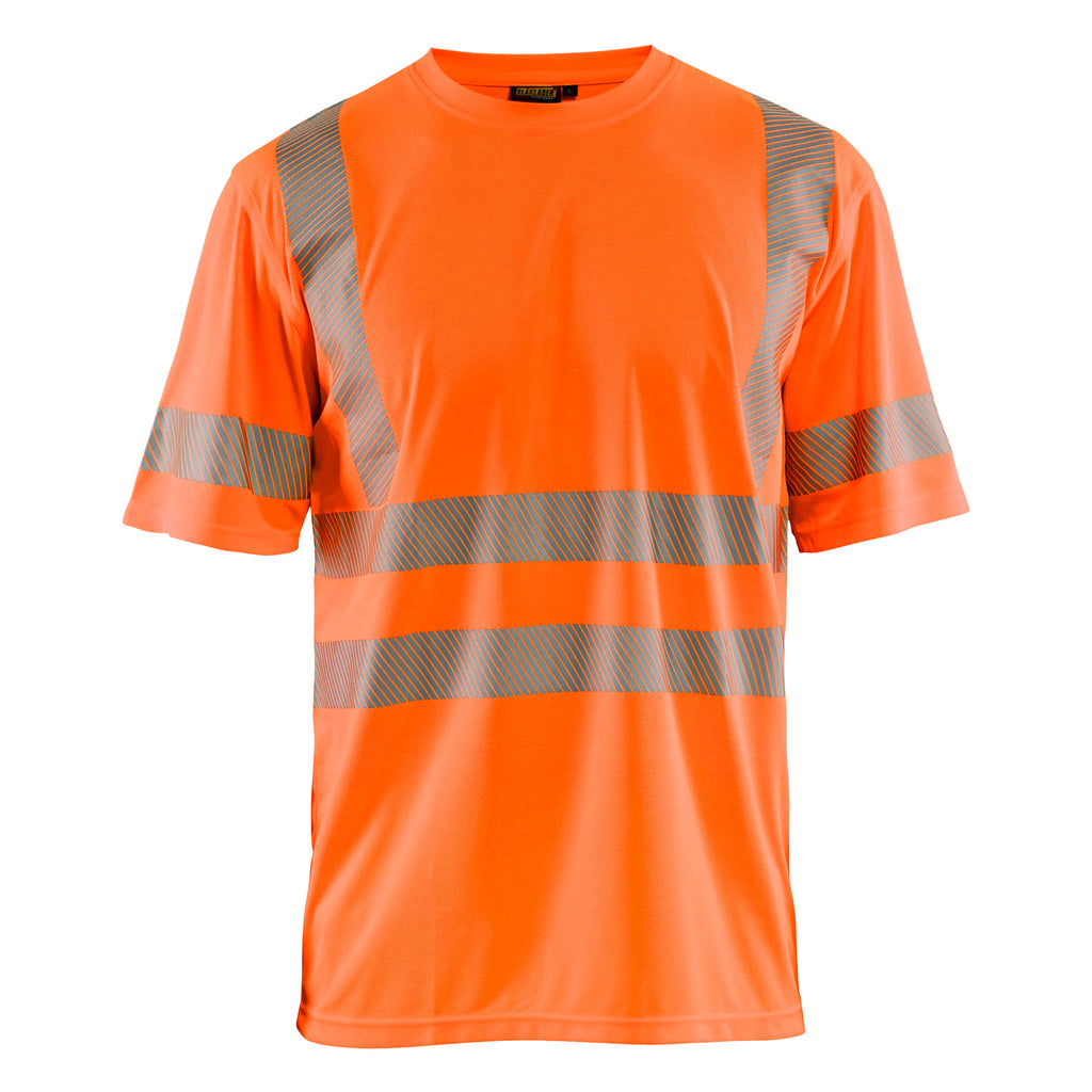 Blaklader 3420 Hi Vis Uv Protected T Shirt Hi Vis Orange Navy Blue Main