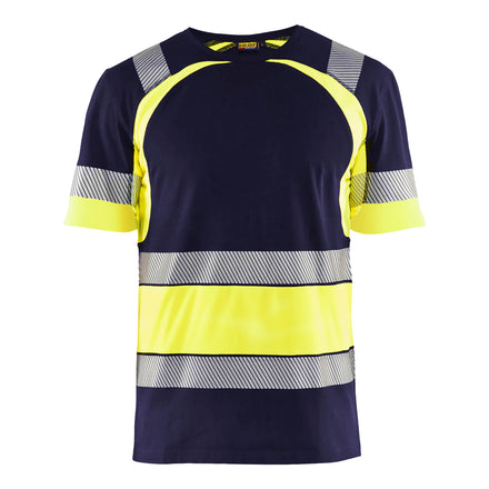 Blaklader 3421 Hi Vis T Shirt Navy Blue Hi Vis Yellow Main