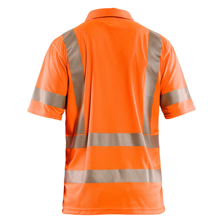 Blaklader 3428 Uv Protected Hi Vis Polo Shirt Hi Vis Orange Navy Blue Back