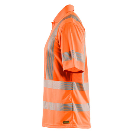 Blaklader 3428 Uv Protected Hi Vis Polo Shirt Hi Vis Orange Navy Blue Left