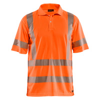 Blaklader 3428 Uv Protected Hi Vis Polo Shirt Hi Vis Orange Navy Blue Main