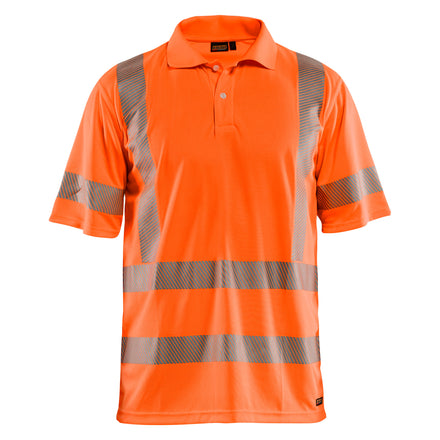 Blaklader 3428 Uv Protected Hi Vis Polo Shirt Hi Vis Orange Navy Blue Main