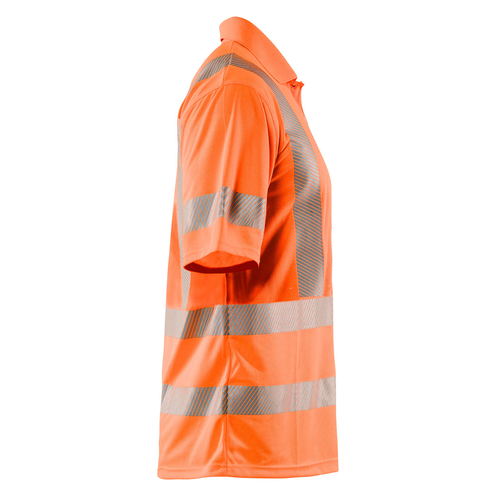 Blaklader 3428 Uv Protected Hi Vis Polo Shirt Hi Vis Orange Navy Blue Right
