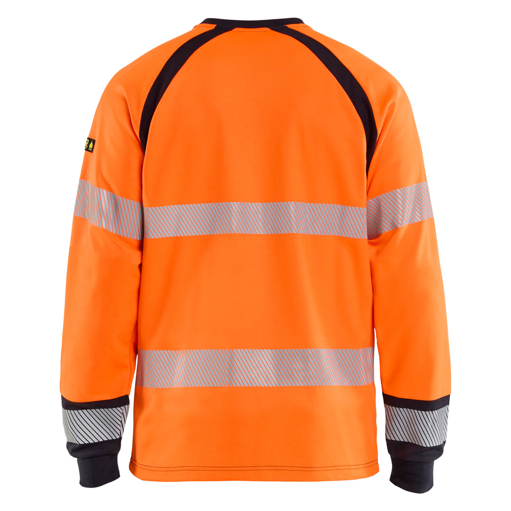 Blaklader 3436 Orange/Navy Blue Arc Flash & Fire Retardant Long-Sleeved T-Shirt Multinorm Inherent