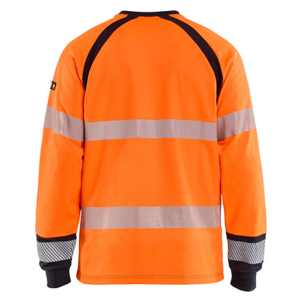Blaklader 3436 Orange/Navy Blue Arc Flash & Fire Retardant Long-Sleeved T-Shirt Multinorm Inherent