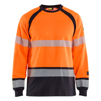 Blaklader 3436 Orange/Navy Blue Arc Flash & Fire Retardant Long-Sleeved T-Shirt Multinorm Inherent