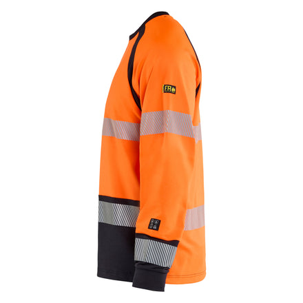 Blaklader 3436 Orange/Navy Blue Arc Flash & Fire Retardant Long-Sleeved T-Shirt Multinorm Inherent