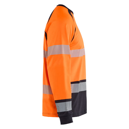 Blaklader 3436 Orange/Navy Blue Arc Flash & Fire Retardant Long-Sleeved T-Shirt Multinorm Inherent