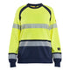 Blaklader 3454 Hi-Vis Yellow/Navy Blue Arc Flash Women's Sweatshirt Multinorm