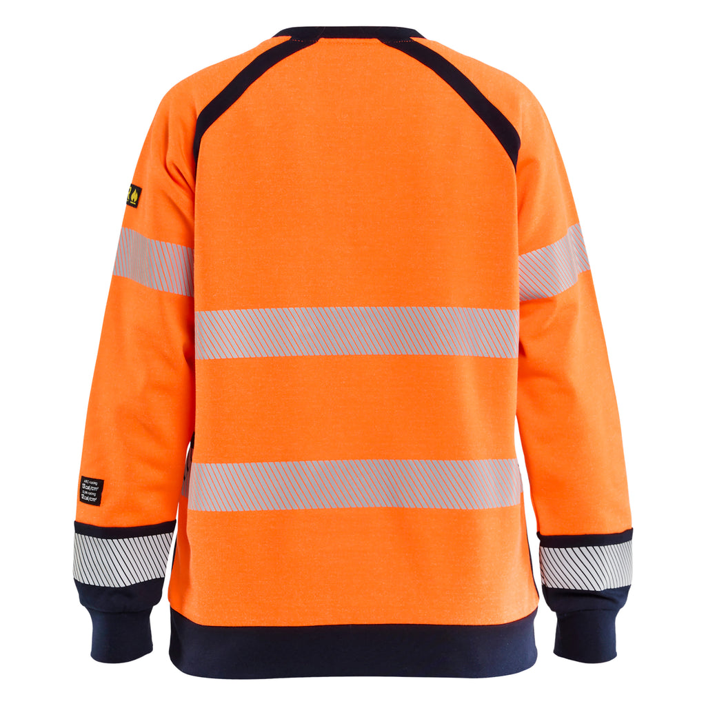 Blaklader 3454 Orange/Navy Blue Arc Flash Women's Sweatshirt Multinorm Inherent