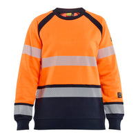 Blaklader 3454 Orange/Navy Blue Arc Flash Women's Sweatshirt Multinorm Inherent
