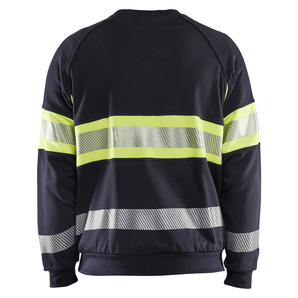 Blaklader 3459 Multinorm Sweatshirt Navy Blue Hi Vis Yellow Back