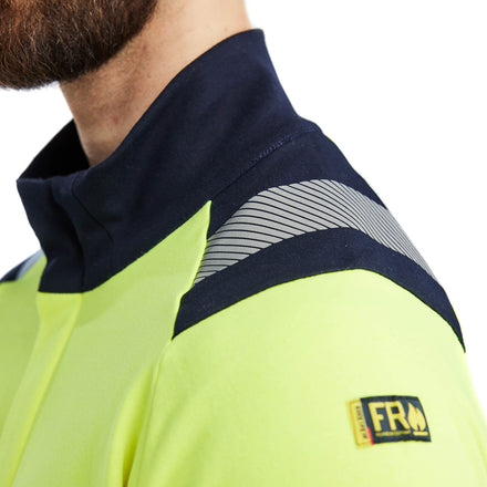 Blaklader 3461 Multinorm Sweatshirt With Full Zip Hi Vis Yellow Navy Blue Feature 1