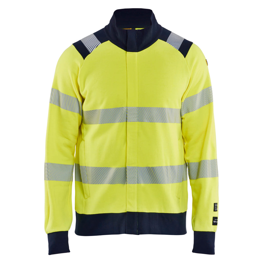 Blaklader 3461 Multinorm Sweatshirt With Full Zip Hi Vis Yellow Navy Blue Main