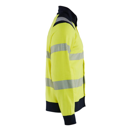 Blaklader 3461 Multinorm Sweatshirt With Full Zip Hi Vis Yellow Navy Blue Right