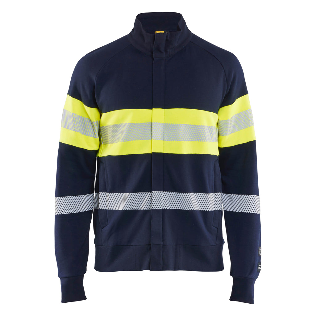 Blaklader 3462 Multinorm Sweatshirt With Zip Navy Blue Hi Vis Yellow Main