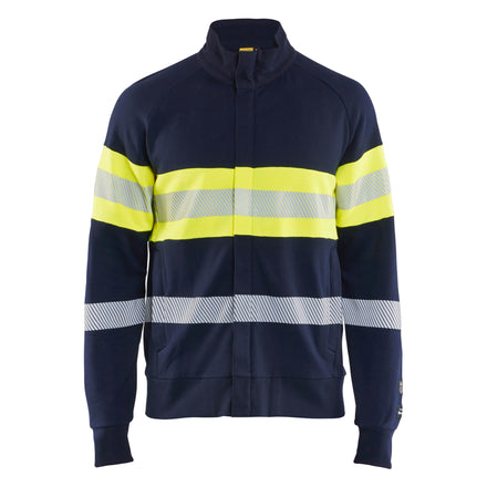 Blaklader 3462 Multinorm Sweatshirt With Zip Navy Blue Hi Vis Yellow Main