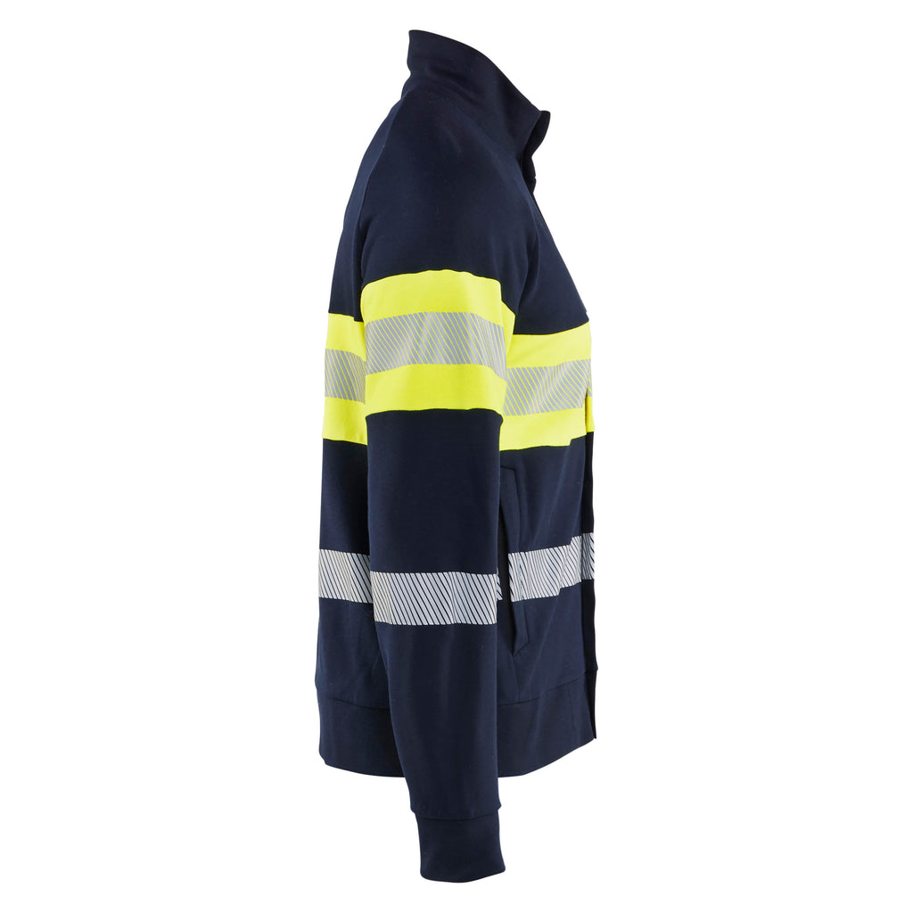 Blaklader 3462 Multinorm Sweatshirt With Zip Navy Blue Hi Vis Yellow Right
