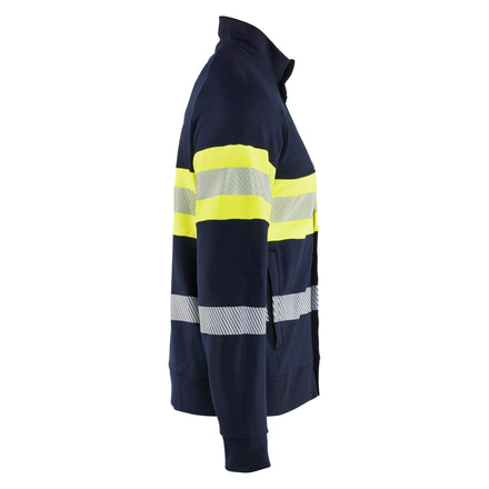 Blaklader 3462 Multinorm Sweatshirt With Zip Navy Blue Hi Vis Yellow Right