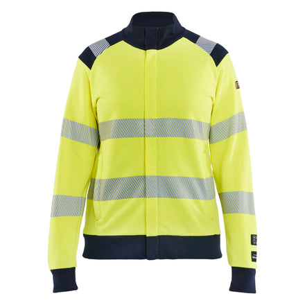 Blaklader 3471 Women’S Multinorm Hi Vis Sweatshirt Zip Hi Vis Yellow Navy Blue Main