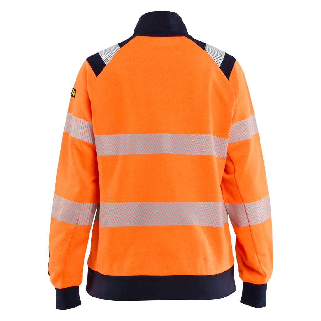Blaklader 3471 Orange/Navy Blue Arc Flash Women's Sweatshirt Multinorm Inherent Full Zip