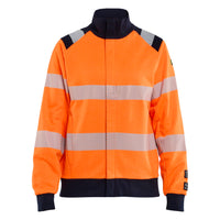 Blaklader 3471 Orange/Navy Blue Arc Flash Women's Sweatshirt Multinorm Inherent Full Zip