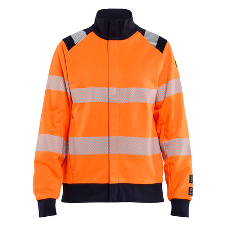 Blaklader 3471 Orange/Navy Blue Arc Flash Women's Sweatshirt Multinorm Inherent Full Zip