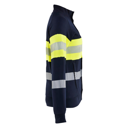 Blaklader 3472 Women’S Multinorm Hi Vis Sweatshirt Zip Navy Blue Hi Vis Yellow Right