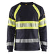 Blaklader 3484 Flame Resistant Long Sleeve T Shirt Navy Blue Hi Vis Yellow Main