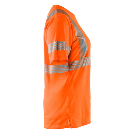 Blaklader 3502 Womens Hi Vis T Shirt Hi Vis Orange Navy Blue Right
