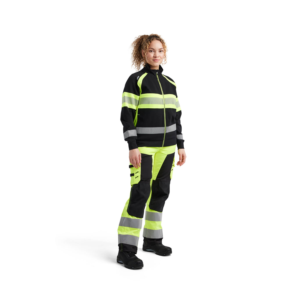 Blaklader 3505 Women’S Hi Vis Sweatshirt Black Hi Vis Yellow Model