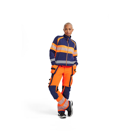 Blaklader 3505 Women’S Hi Vis Sweatshirt Navy Blue Hi Vis Orange Model