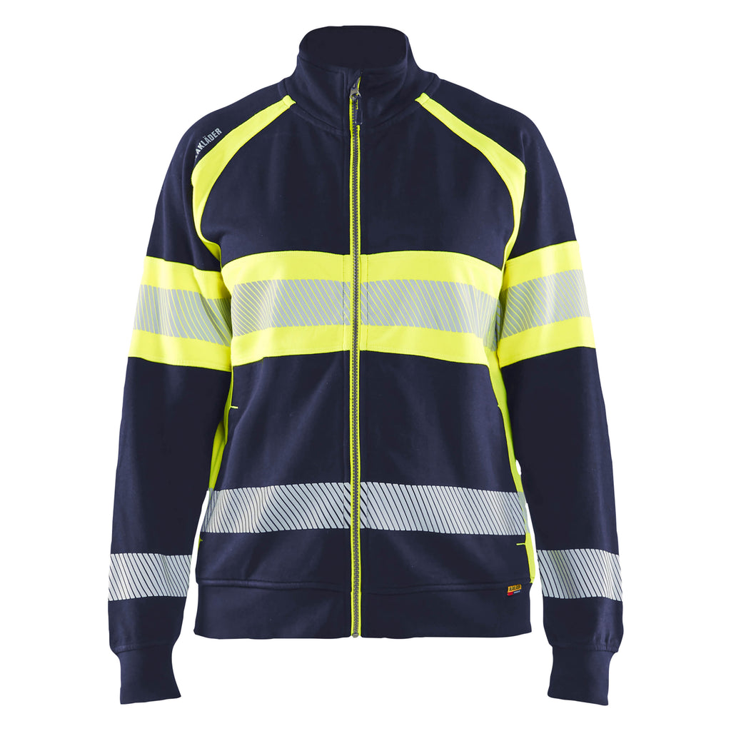 Blaklader 3505 Women’S Hi Vis Sweatshirt Navy Blue Hi Vis Yellow Main