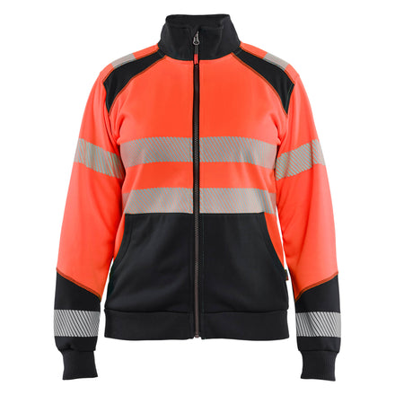 Blaklader 3508 Women’S Hi Vis Sweatshirt With Zipper Hi Vis Red Black Main