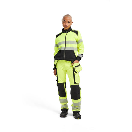 Blaklader 3508 Women’S Hi Vis Sweatshirt With Zipper Hi Vis Yellow Black Model