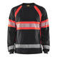 Blaklader 3510 Hi Vis Long Sleeved T Shirt Black Hi Vis Red Main