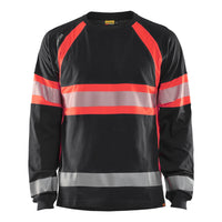 Blaklader 3510 Hi Vis Long Sleeved T Shirt Black Hi Vis Red Main