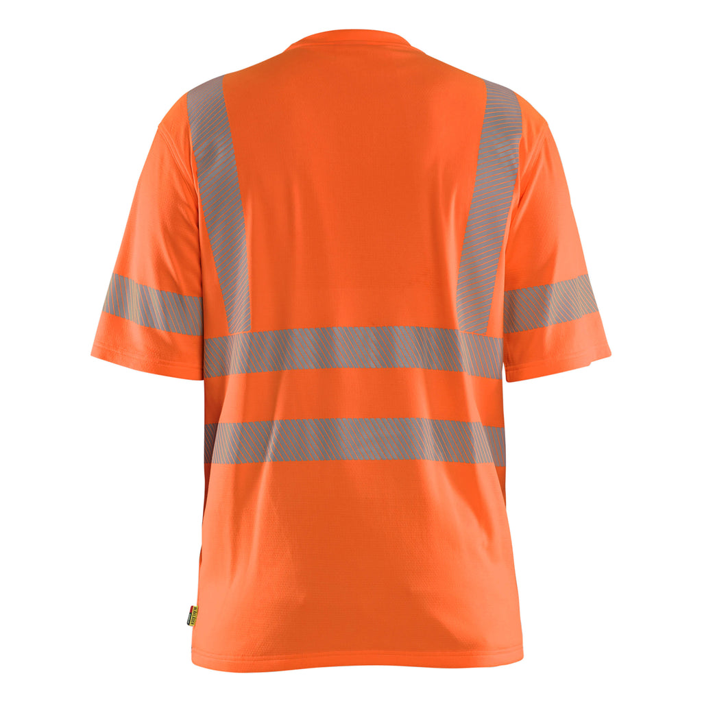 Blaklader 3522 Hi Vis T Shirt Hi Vis Orange Navy Blue Back
