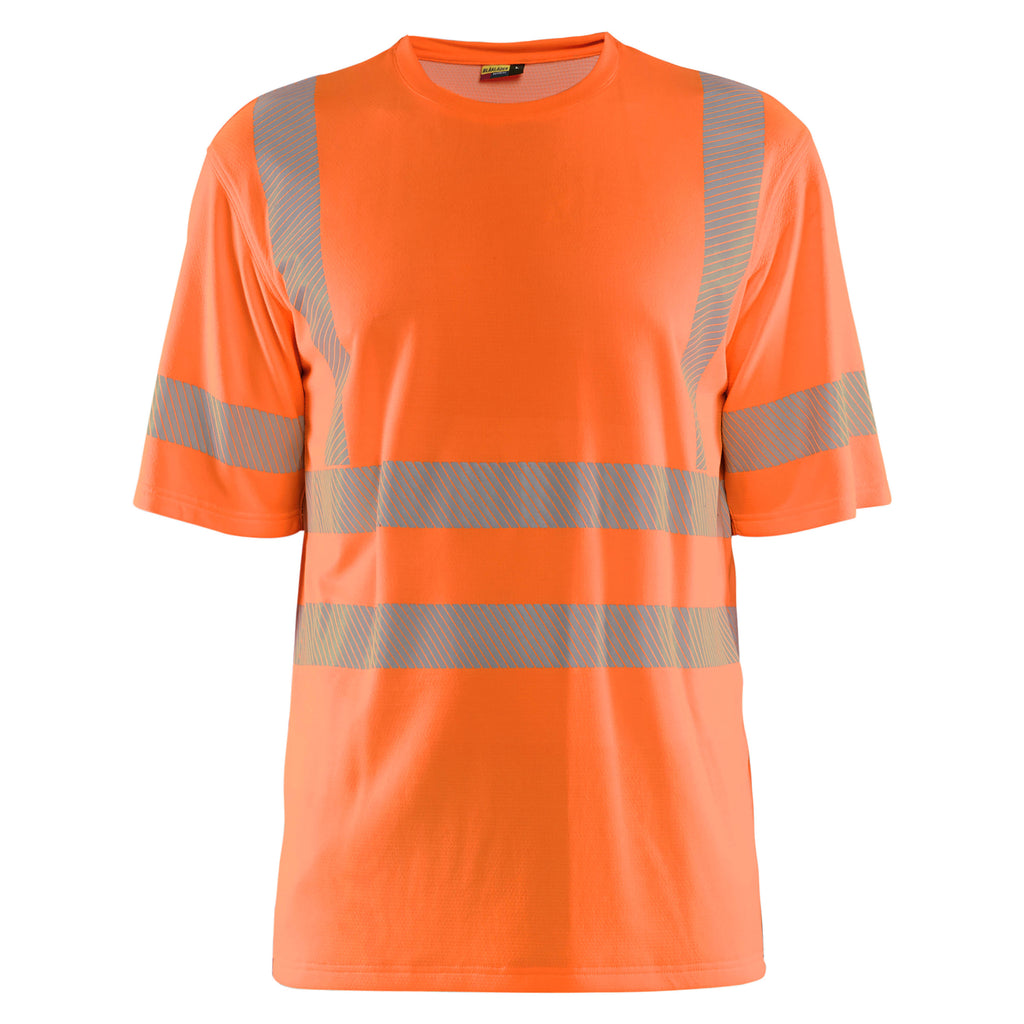 Blaklader 3522 Hi Vis T Shirt Hi Vis Orange Navy Blue Main