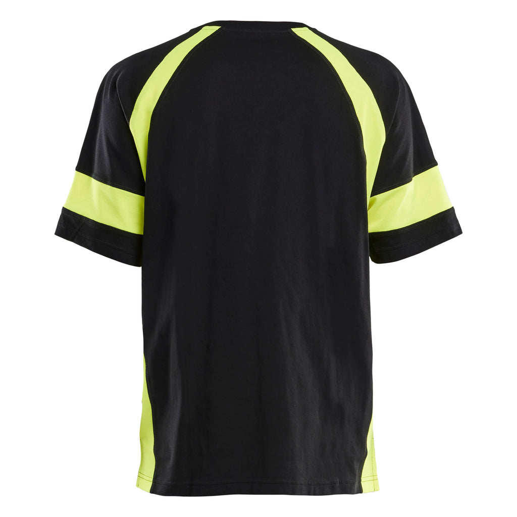 Blaklader 3523 T Shirt With Hi Vis Black Hi Vis Yellow Back