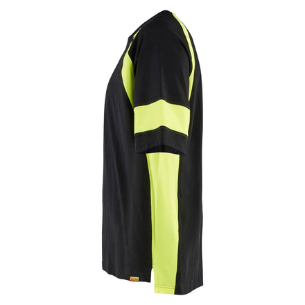 Blaklader 3523 T Shirt With Hi Vis Black Hi Vis Yellow Left