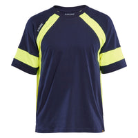 Blaklader 3523 T Shirt With Hi Vis Navy Blue Hi Vis Yellow Main